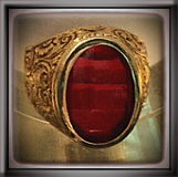 Anello uomo- Pietra rossa ovale