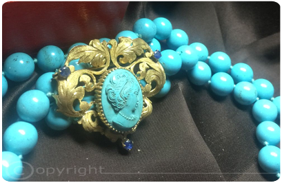 Collana-Turchesi cammeo