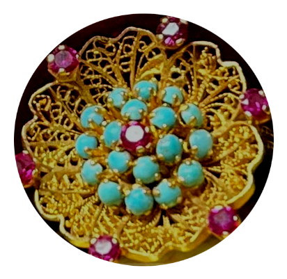  filigrana rosette turchesi