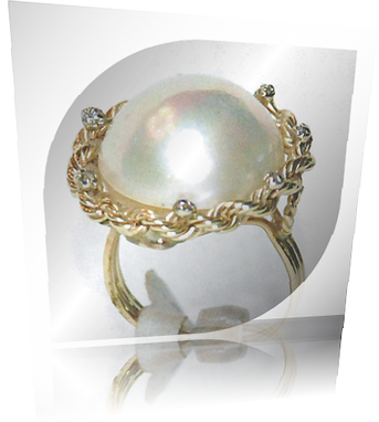 Anello perla Moeba 